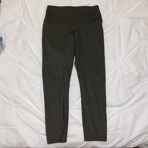 Army green cropped leggings